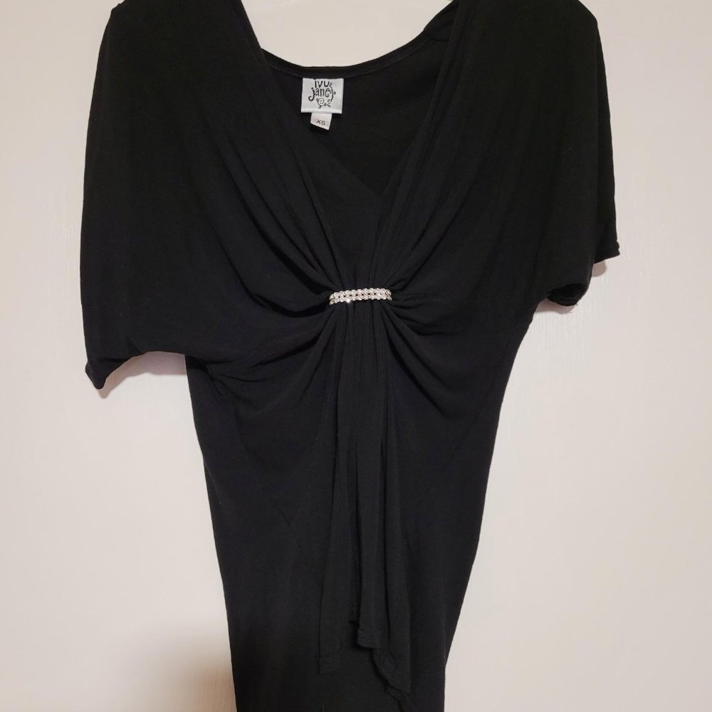 Ivy Jane boutique brand top, XS, black with detail under the cleavage.  Cute!!